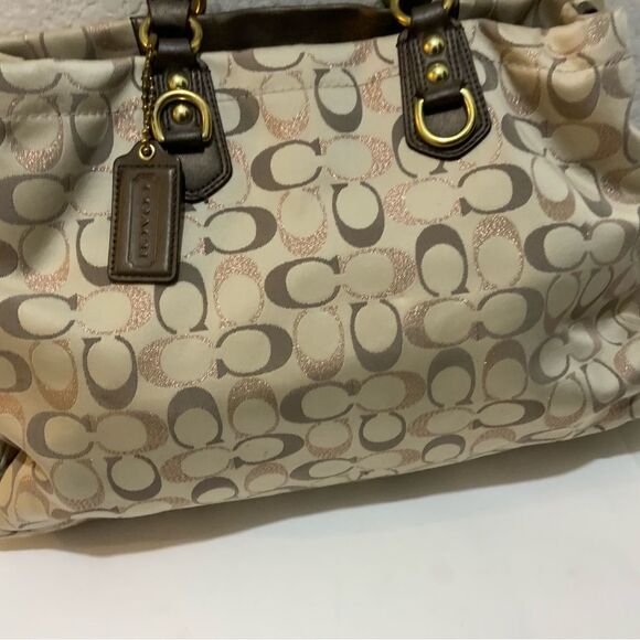 Coach Ashley Signature Handbag Purse Sateen Bag 3-Color Metallic B1271-F20263 - Picture 13 of 14